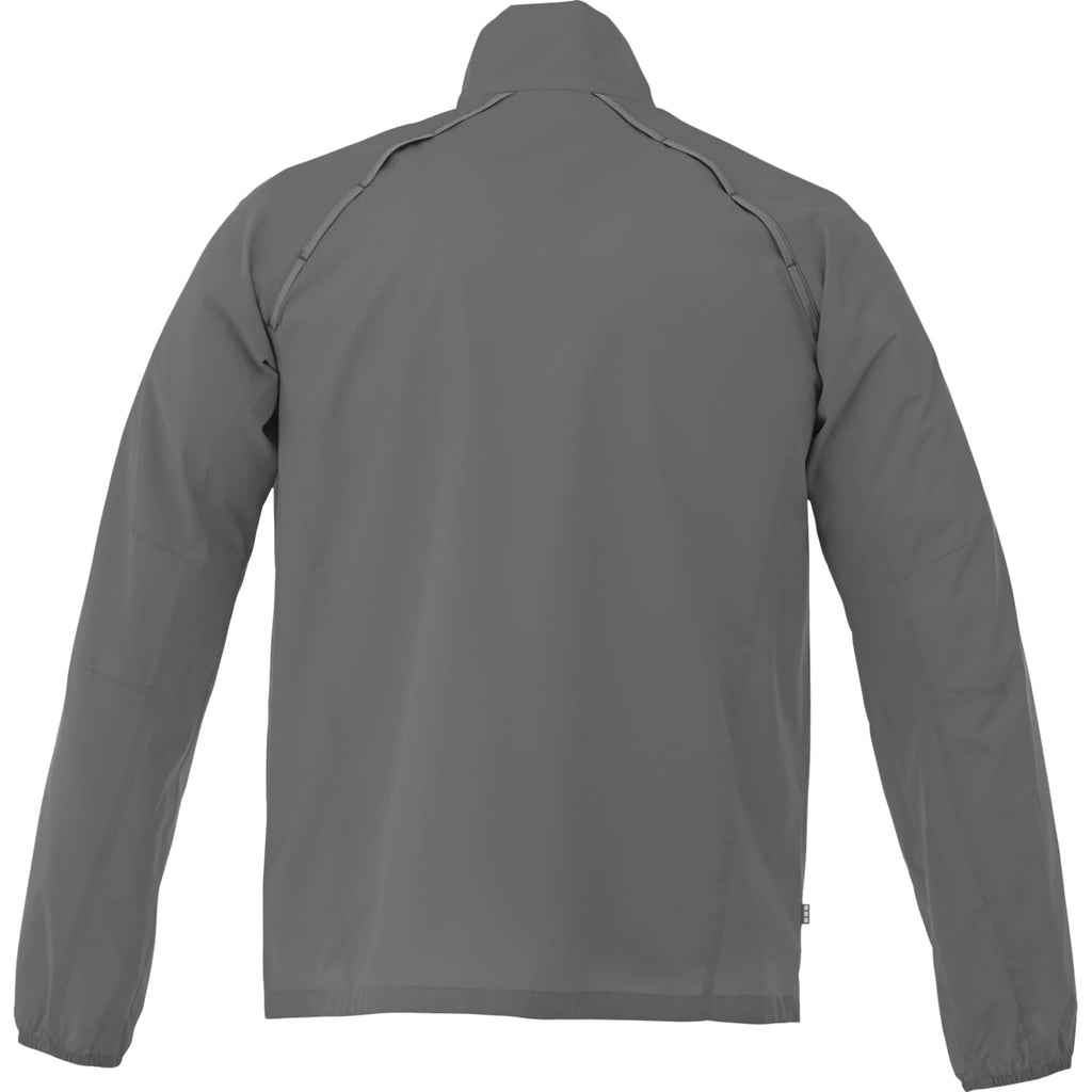 Egmont Lightweight Packable Jacket for Men Embroidery - Grey Storm/Steel Grey - Back Flat