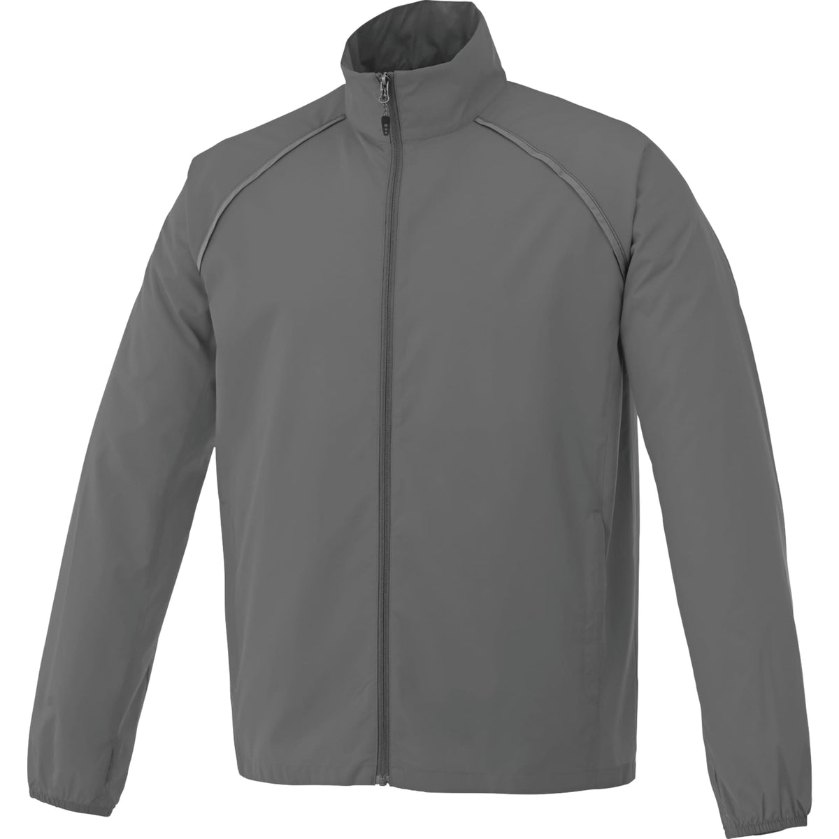 Egmont Lightweight Packable Jacket for Men Embroidery - Grey Storm/Steel Grey - Front Flat