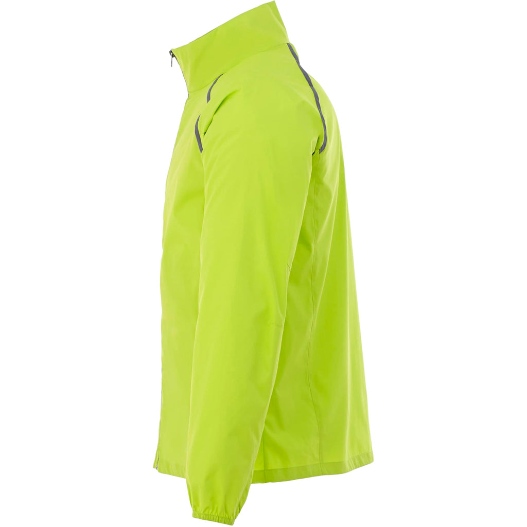 Egmont Lightweight Packable Jacket for Men Embroidery - Hi-Liter Green/Steel Grey - Left Side