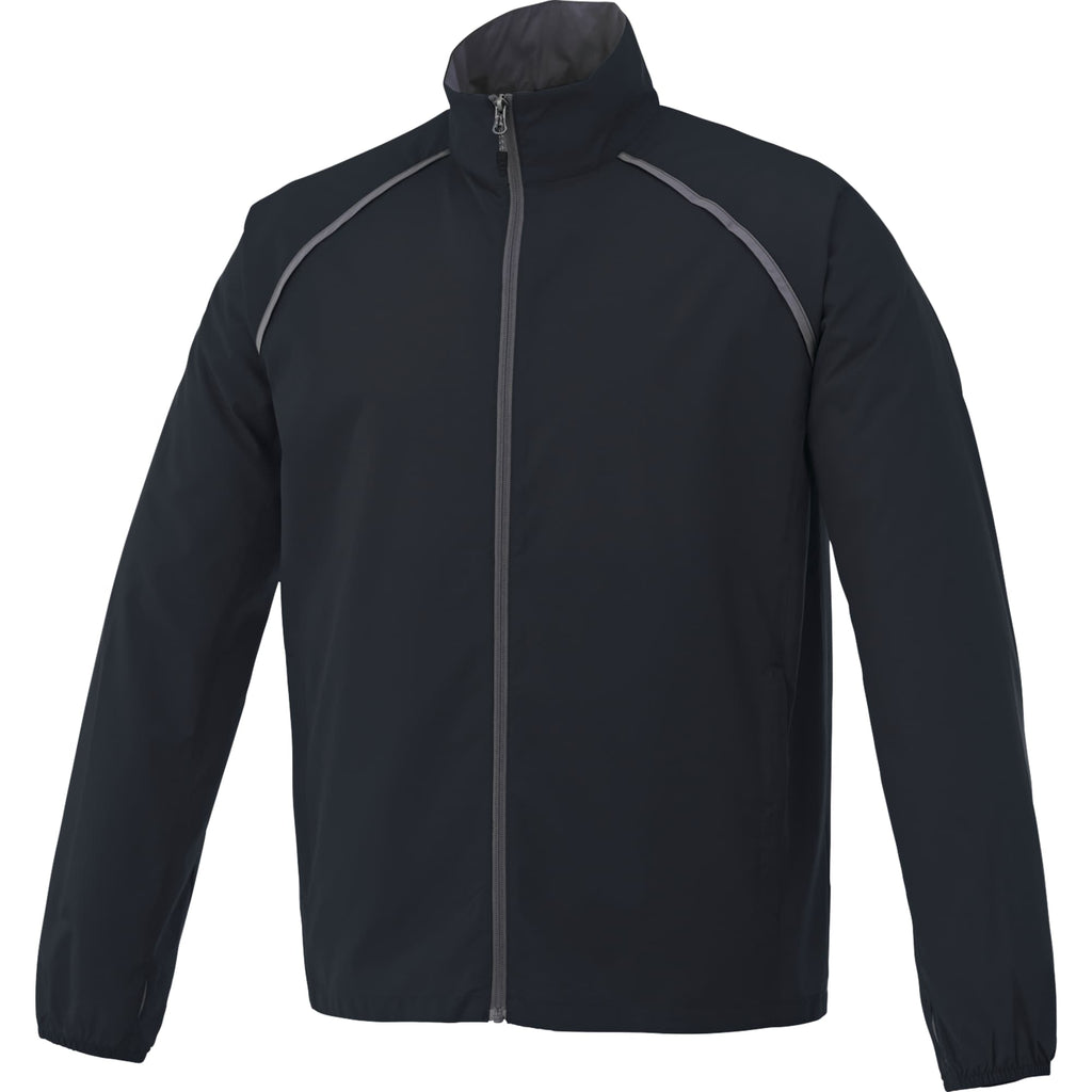 Egmont Lightweight Packable Jacket for Men Embroidery - Navy/Steel Grey - Front Flat