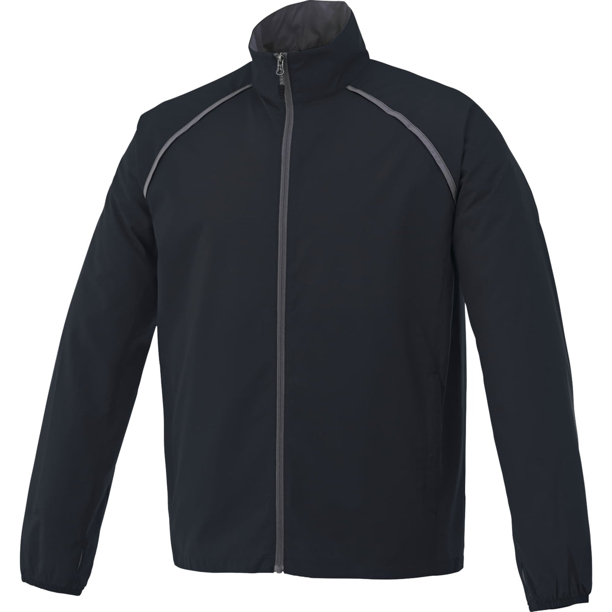 Egmont Lightweight Packable Jacket for Men Embroidery - Navy/Steel Grey - Front Flat