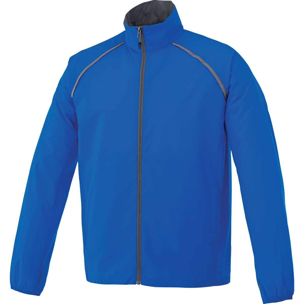 Egmont Lightweight Packable Jacket for Men Embroidery - New Royal/Steel Grey - Front Flat