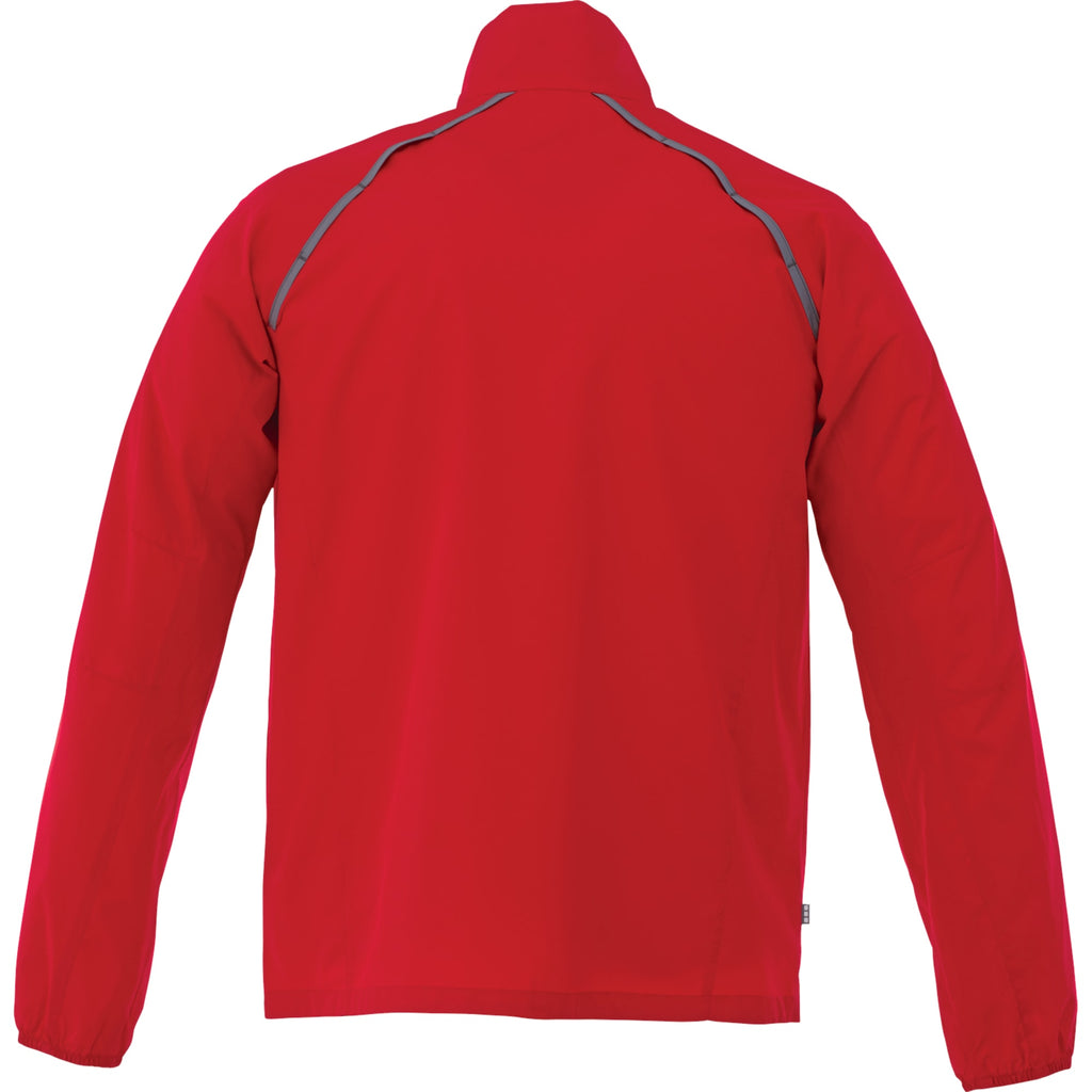 Egmont Lightweight Packable Jacket for Men Embroidery - Team Red/Steel Grey - Back Flat