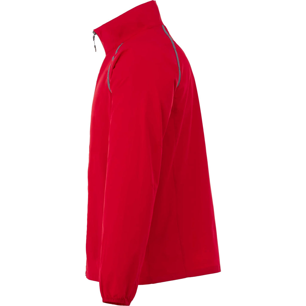 Egmont Lightweight Packable Jacket for Men Embroidery - Team Red/Steel Grey - Left Side