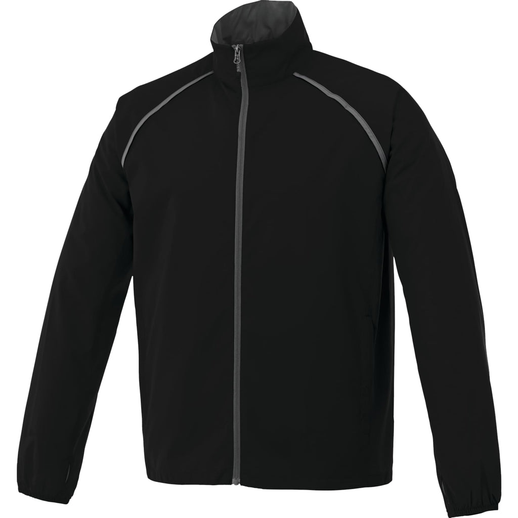 Egmont Lightweight Packable Jacket for Men Transfer - Black/Steel Grey - Front Flat
