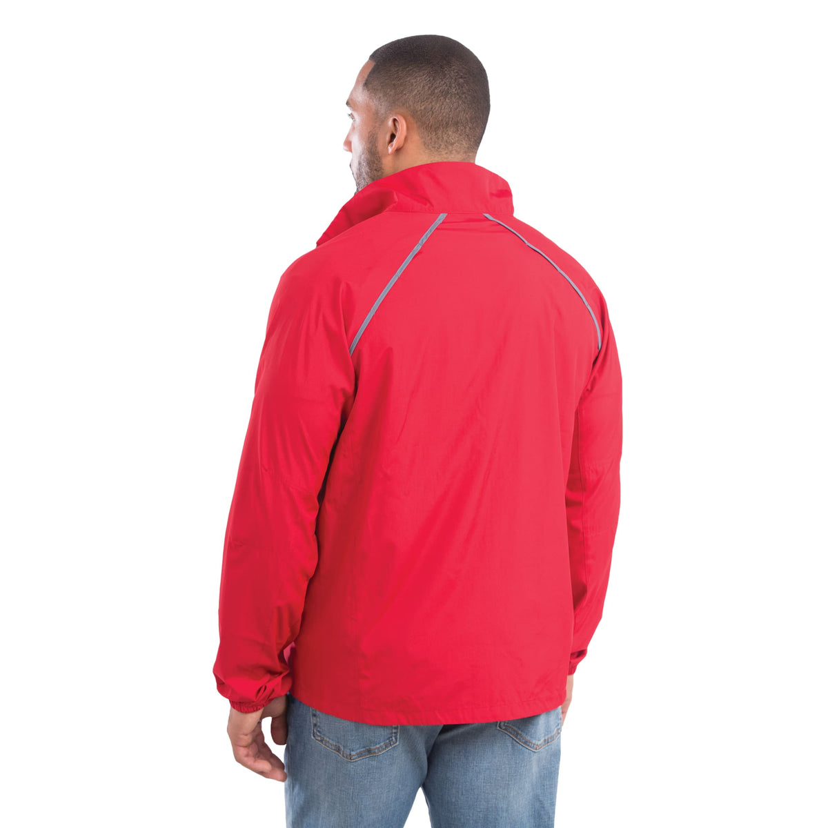 Egmont Lightweight Packable Jacket for Men Transfer - Team Red/Steel Grey - Back