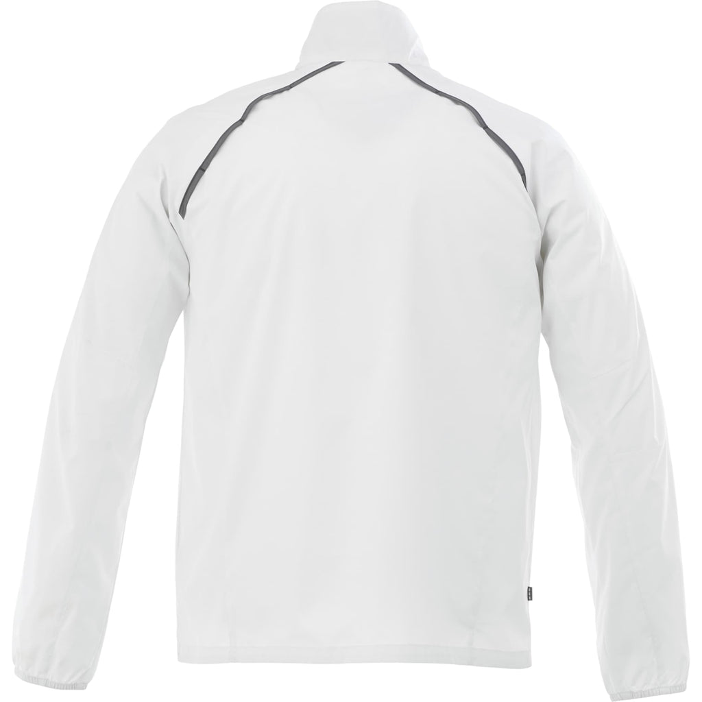 Egmont Lightweight Packable Jacket for Men Transfer - White/Steel Grey - Back Flat