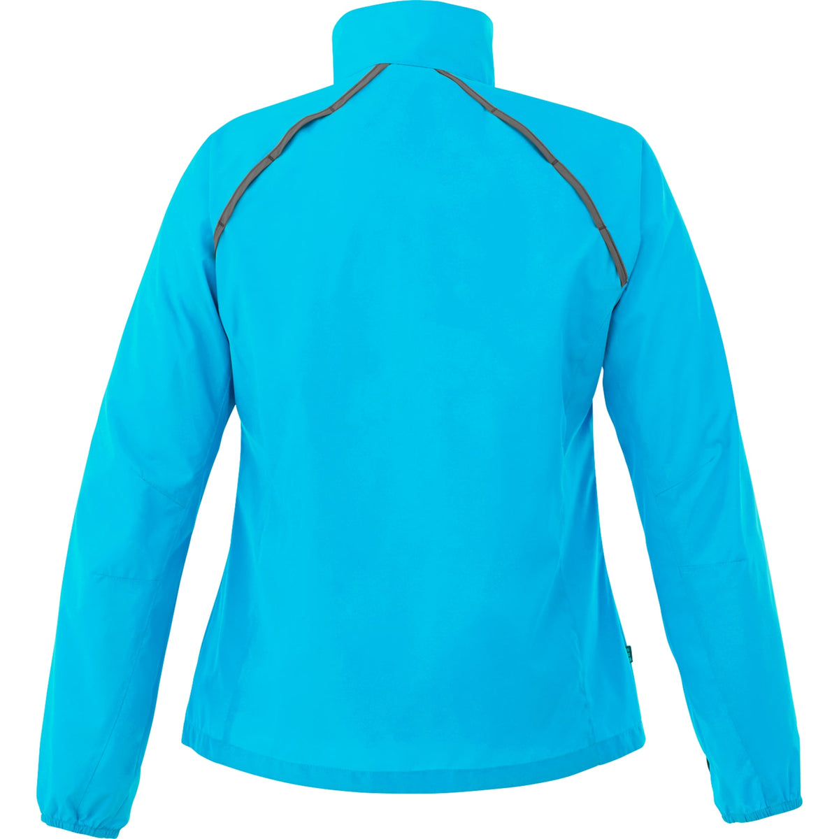 Egmont Lightweight Packable Jacket for Women Embroidery - Aspen Blue/Steel Grey - Back Flat