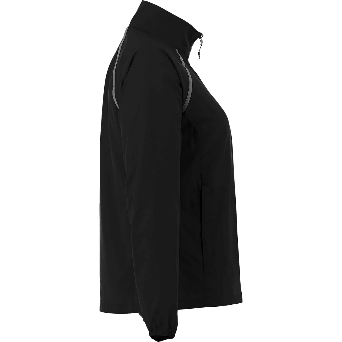 Egmont Lightweight Packable Jacket for Women Embroidery - Black/Steel Grey - Right Side