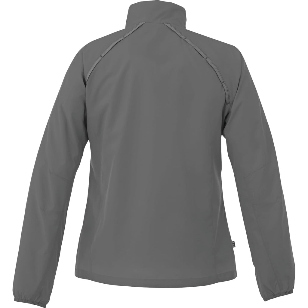 Egmont Lightweight Packable Jacket for Women Embroidery - Grey Storm/Steel Grey - Back Flat