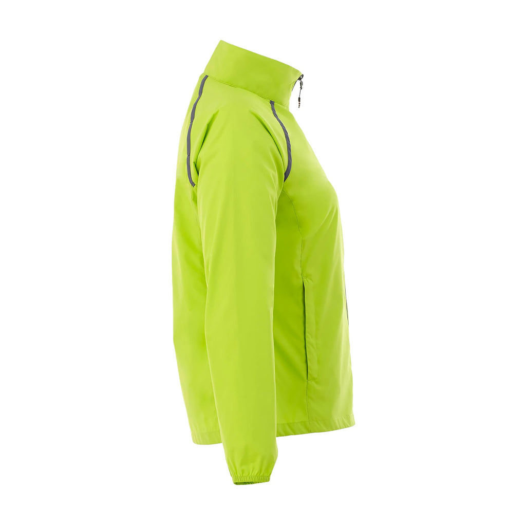 Egmont Lightweight Packable Jacket for Women Embroidery - Hi-Liter Green/Steel Grey - Right Side
