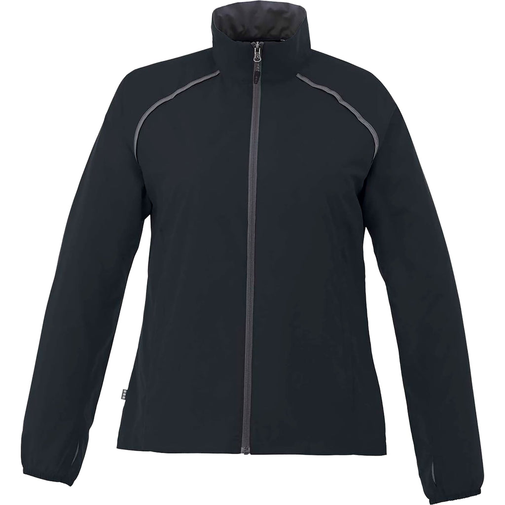 Egmont Lightweight Packable Jacket for Women Embroidery - Navy/Steel Grey - Front