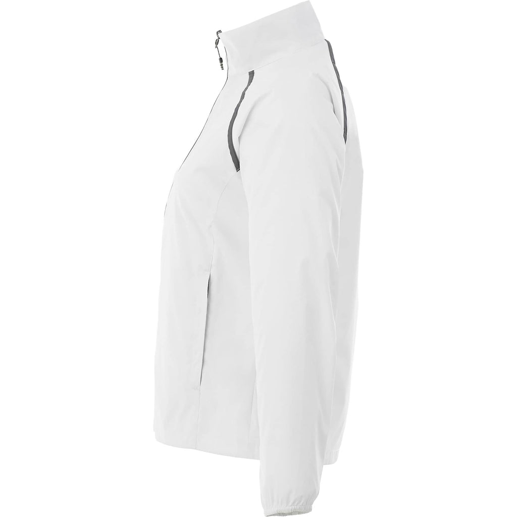 Egmont Lightweight Packable Jacket for Women Embroidery - White/Steel Grey - Left Side