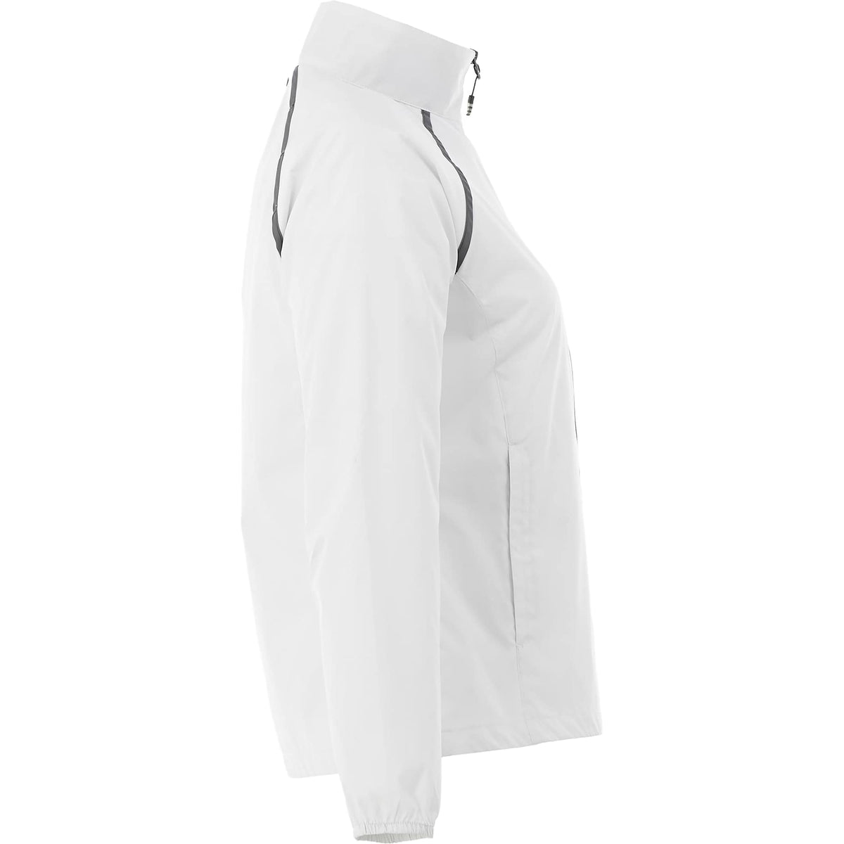 Egmont Lightweight Packable Jacket for Women Embroidery - White/Steel Grey - Right Side