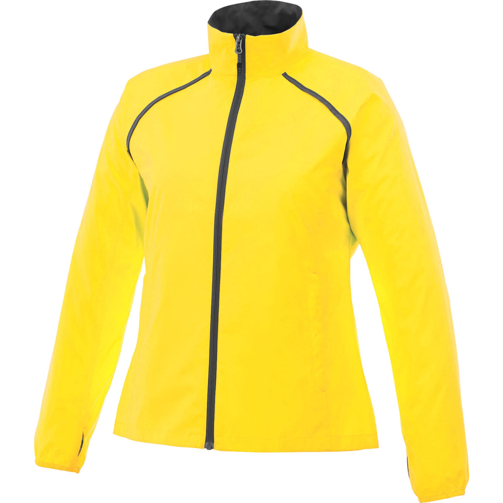 Egmont Lightweight Packable Jacket for Women Embroidery - Yellow/Steel Grey - Flat