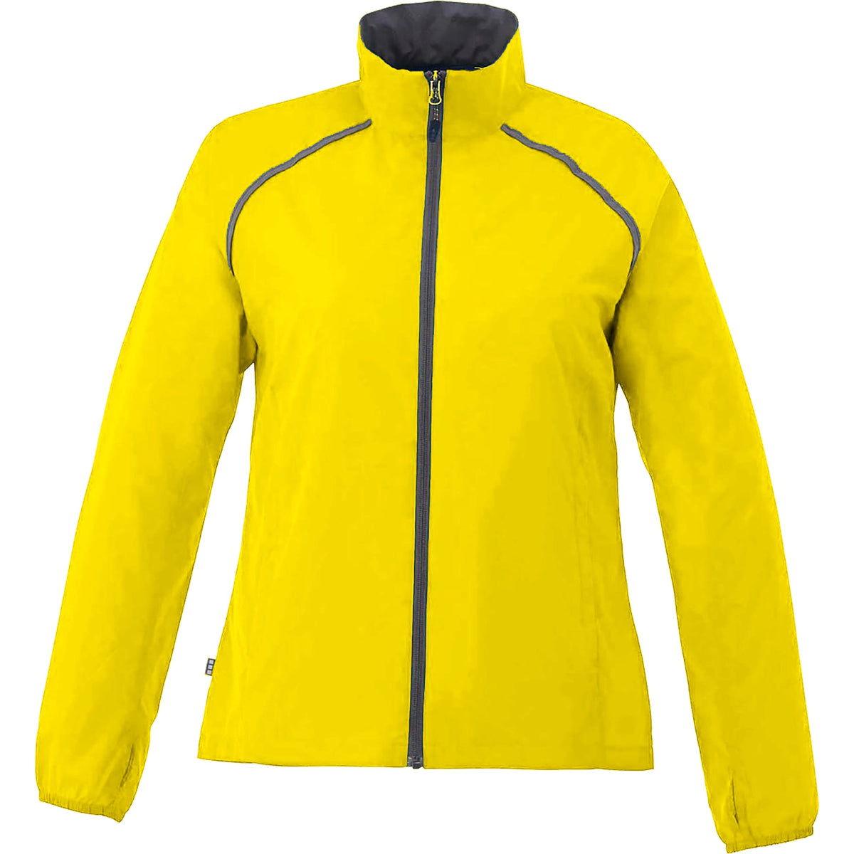 Egmont Lightweight Packable Jacket for Women Embroidery - Yellow/Steel Grey - Front