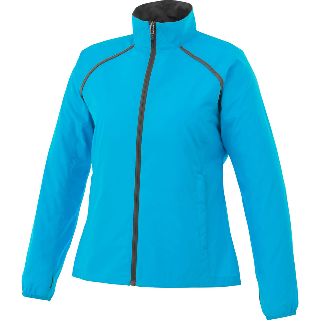 Egmont Lightweight Packable Jacket for Women Transfer - Aspen Blue/Steel Grey - Flat