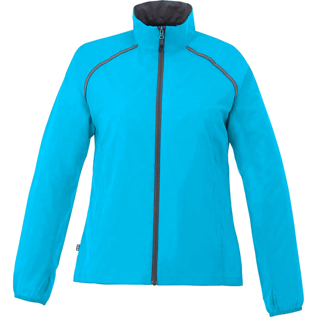 Egmont Lightweight Packable Jacket for Women Transfer - Aspen Blue/Steel Grey - Front