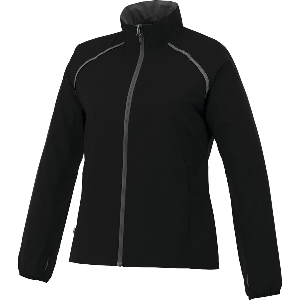 Egmont Lightweight Packable Jacket for Women Transfer - Black/Steel Grey - Front Flat