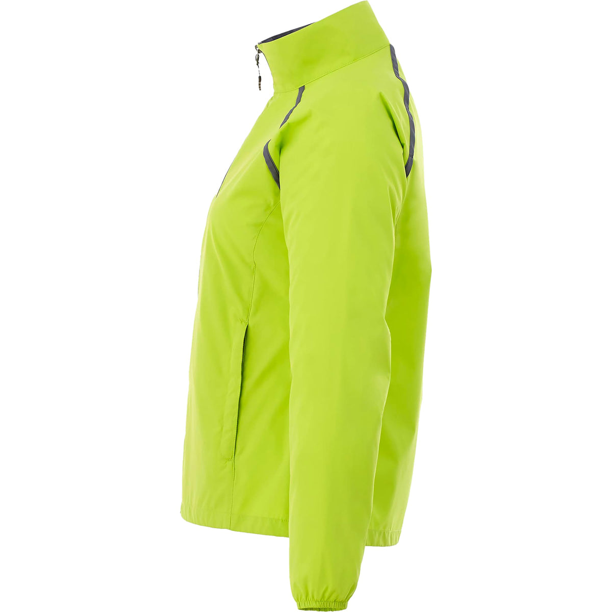 Egmont Lightweight Packable Jacket for Women Transfer - Hi-Liter Green/Steel Grey - Left Side
