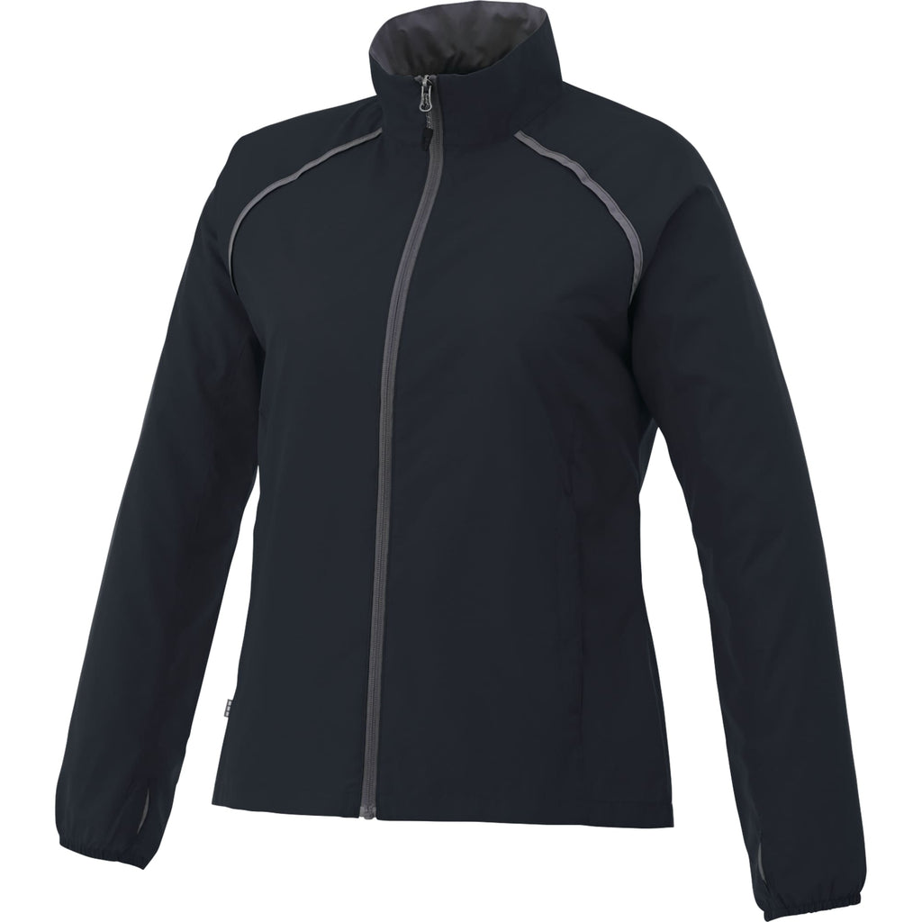 Egmont Lightweight Packable Jacket for Women Transfer - Navy/Steel Grey - Front Flat