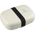Ekobo Bamboo Fiber Bento Box with Plate Lid Laser Engraving - Off white - Right Angle