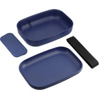 Ekobo Bamboo Fiber Bento Box with Plate Lid Laser Engraving - Royal - Right Angle 2