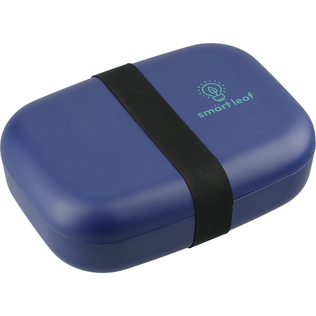 Ekobo Bamboo Fiber Bento Box with Plate Lid Laser Engraving - Royal - Right Angle