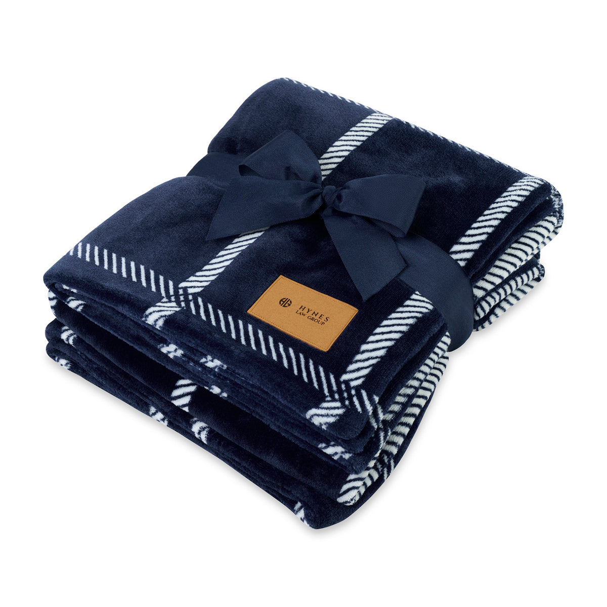 Elegant Lodge Recycled Throw Blanket, 60 x 50 Inches Laser Engraving - Airy Lodge Blue - View 1
