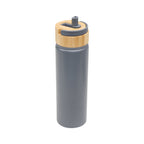 Ellis Recycled Aluminum Bottle with Bamboo Lid, 27 oz - Gray - Top