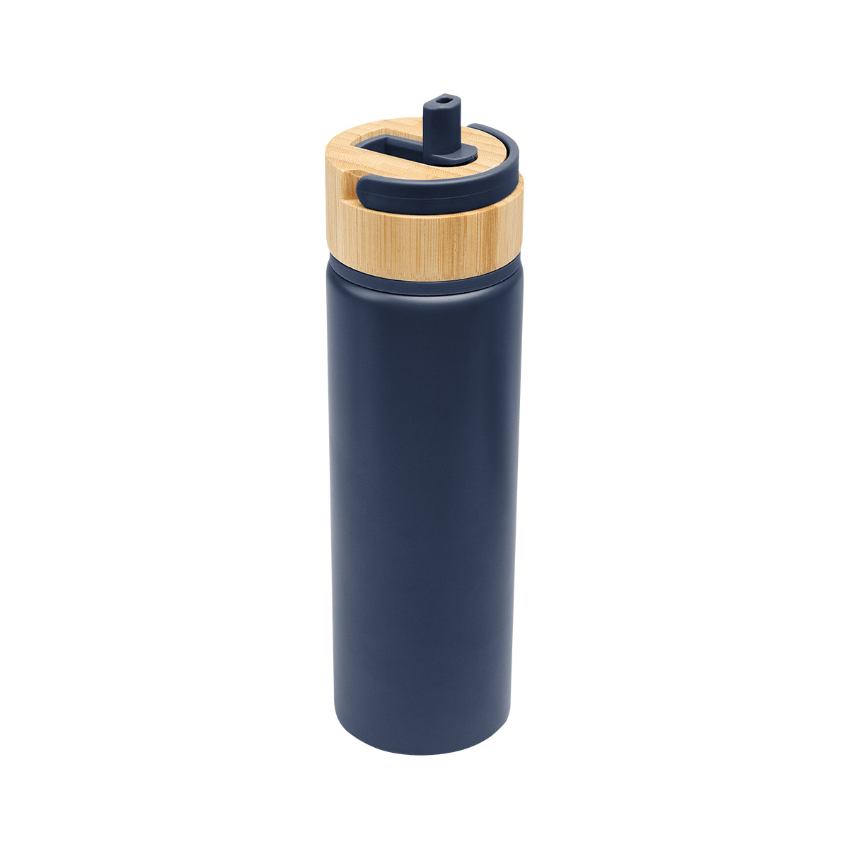 Ellis Recycled Aluminum Bottle with Bamboo Lid, 27 oz - Navy - Top