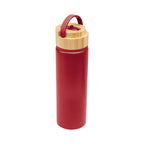 Ellis Recycled Aluminum Bottle with Bamboo Lid, 27 oz - Red - Handle