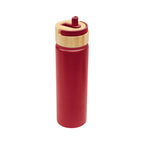 Ellis Recycled Aluminum Bottle with Bamboo Lid, 27 oz - Red - Top