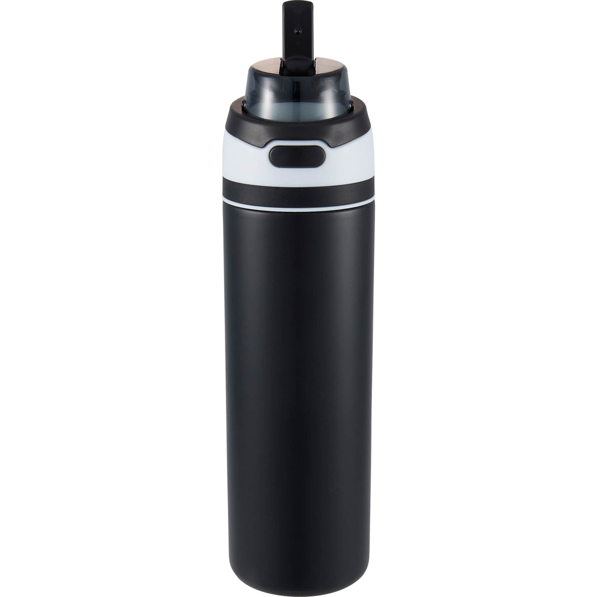Elvin Recycled Steel Bottle with Flip Straw and Chug Spout, 28 oz - Black - Alternate 3