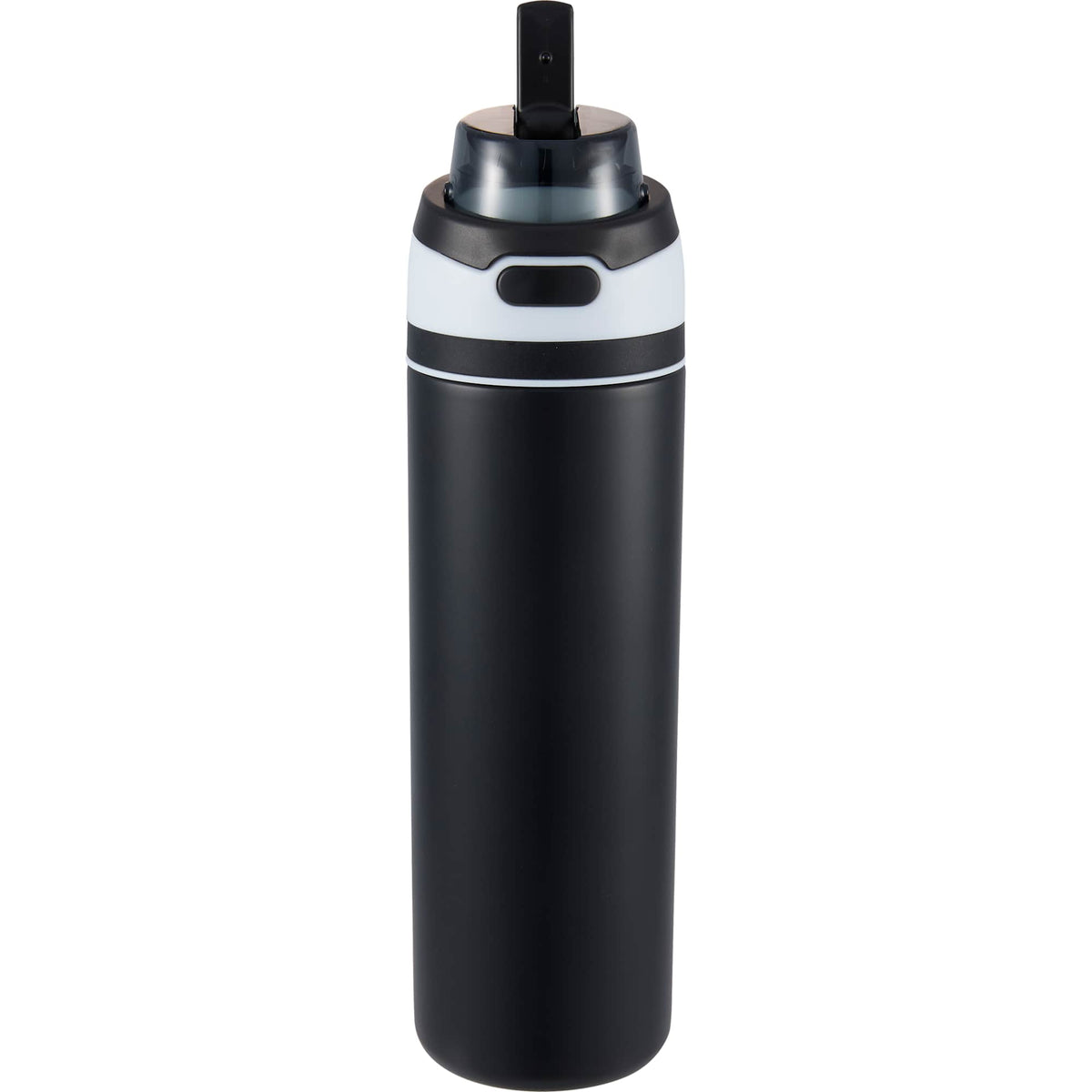 Elvin Recycled Steel Bottle with Flip Straw and Chug Spout, 28 oz - Black - Alternate