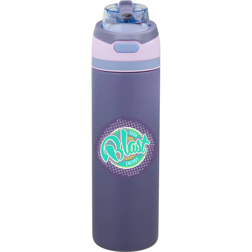 Elvin Recycled Steel Bottle with Flip Straw and Chug Spout, 28 oz - Future Dusk - Front