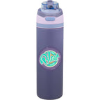 Elvin Recycled Steel Bottle with Flip Straw and Chug Spout, 28 oz - Future Dusk - Front