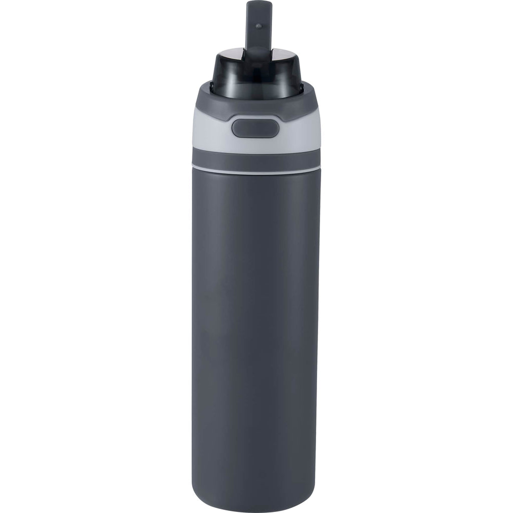 Elvin Recycled Steel Bottle with Flip Straw and Chug Spout, 28 oz - Gray - Alternate 2