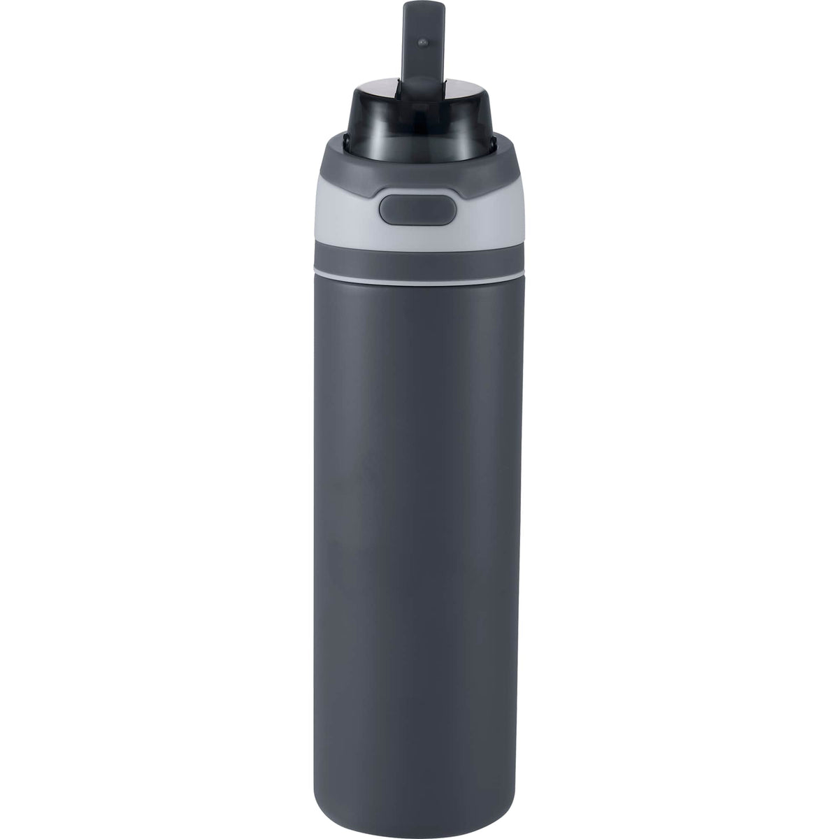 Elvin Recycled Steel Bottle with Flip Straw and Chug Spout, 28 oz - Gray - Alternate 2