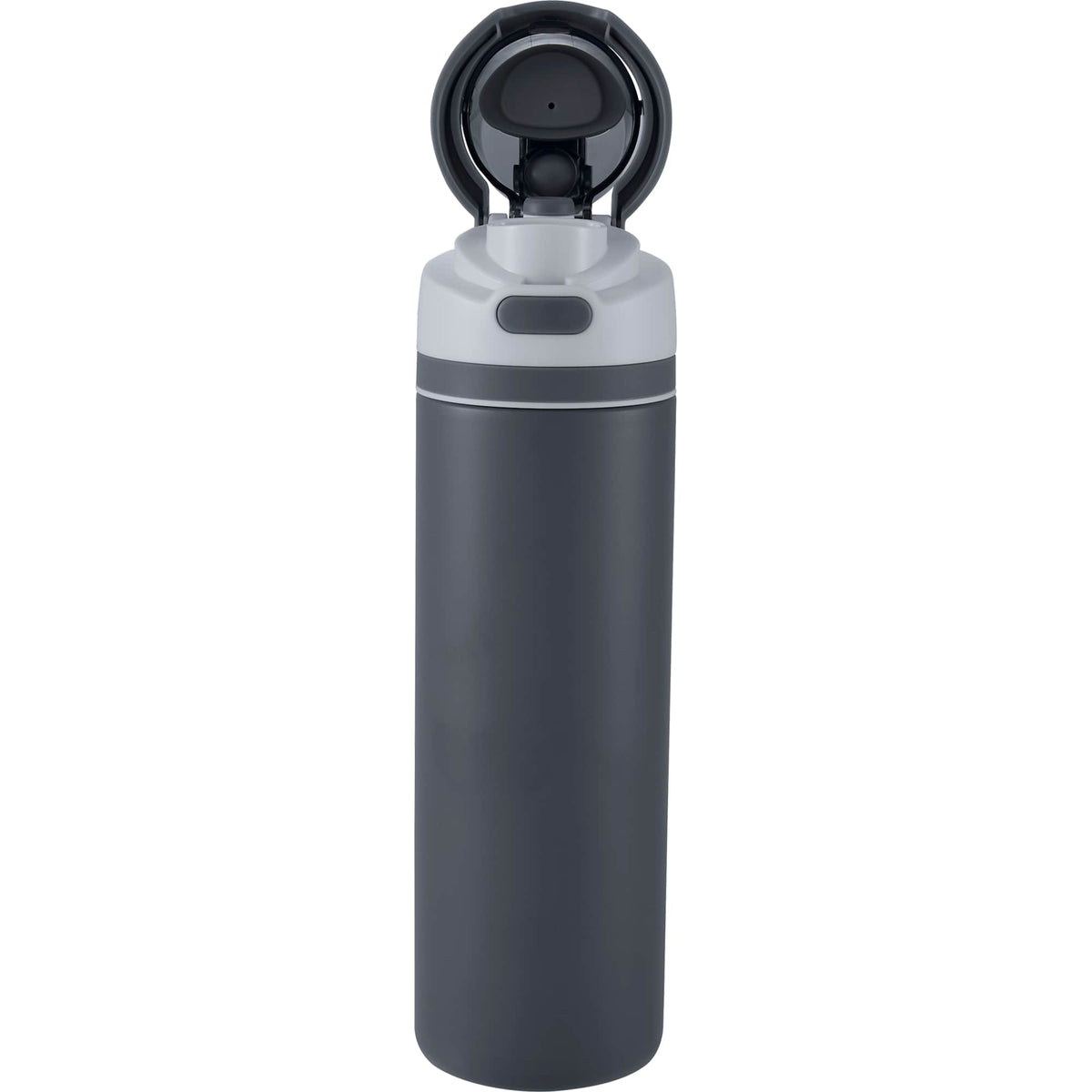 Elvin Recycled Steel Bottle with Flip Straw and Chug Spout, 28 oz - Gray - Alternate 3