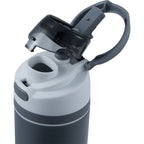 Elvin Recycled Steel Bottle with Flip Straw and Chug Spout, 28 oz - Gray - Detail Lid