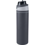 Elvin Recycled Steel Bottle with Flip Straw and Chug Spout, 28 oz - Gray - Left Angle