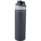 Elvin Recycled Steel Bottle with Flip Straw and Chug Spout, 28 oz - Gray - Right Angle