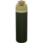 Elvin Recycled Steel Bottle with Flip Straw and Chug Spout, 28 oz - Green - Back
