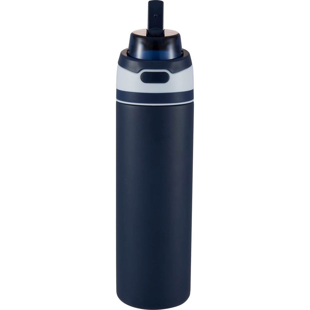 Elvin Recycled Steel Bottle with Flip Straw and Chug Spout, 28 oz - Navy - Alternate 2