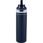 Elvin Recycled Steel Bottle with Flip Straw and Chug Spout, 28 oz - Navy - Alternate 2