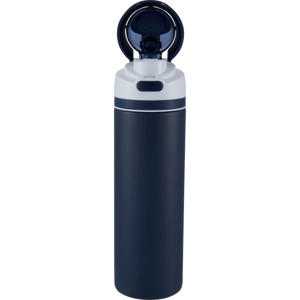 Elvin Recycled Steel Bottle with Flip Straw and Chug Spout, 28 oz - Navy - Alternate 3