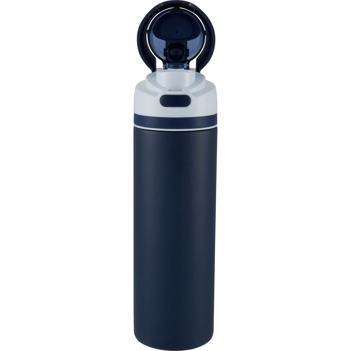 Elvin Recycled Steel Bottle with Flip Straw and Chug Spout, 28 oz - Navy - Alternate 3