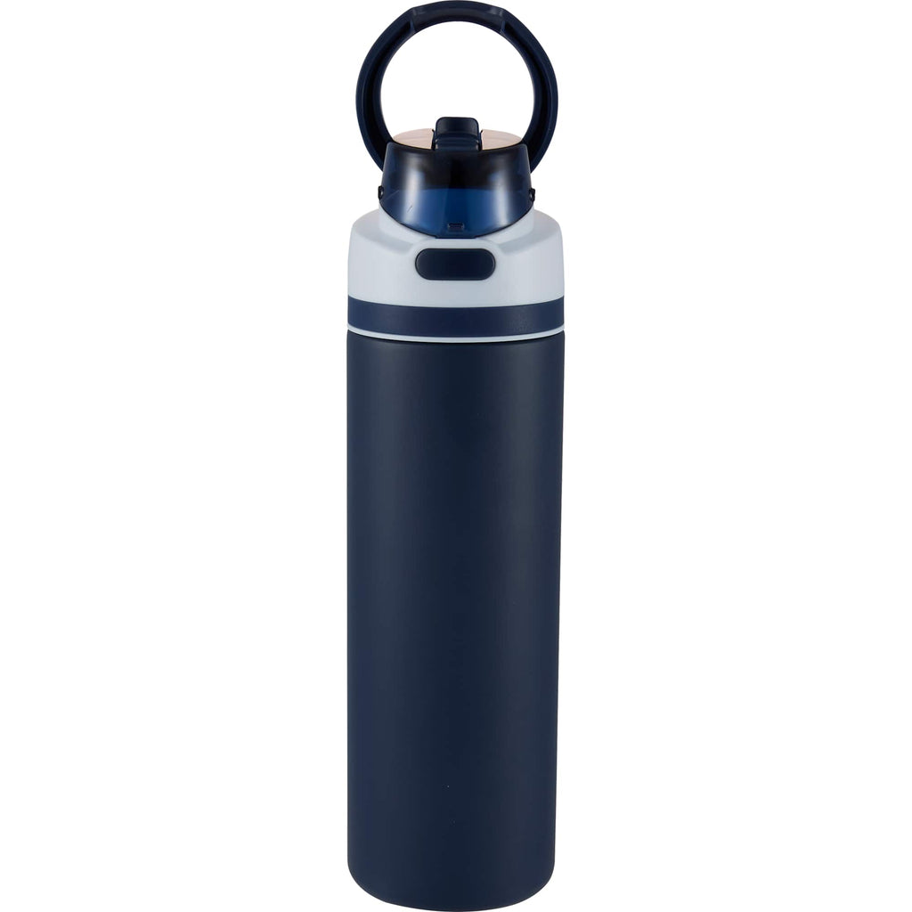 Elvin Recycled Steel Bottle with Flip Straw and Chug Spout, 28 oz - Navy - Alternate