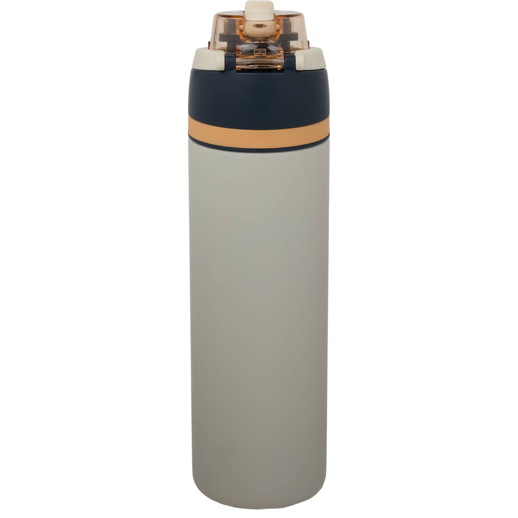 Elvin Recycled Steel Bottle with Flip Straw and Chug Spout, 28 oz - Tofu - Back
